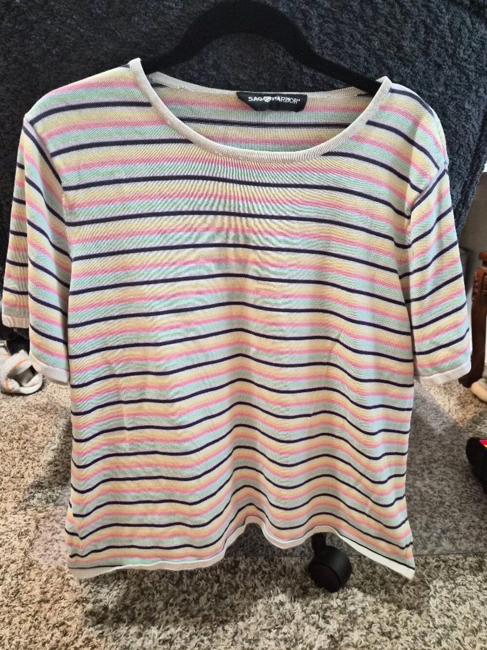 WOMENS SAG HARBOR VINTAGE STRIPED T-SHIRT